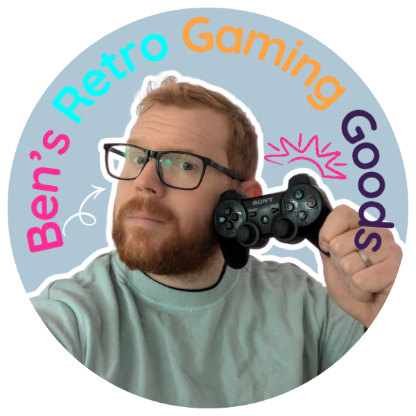 Ben from Retro Gaming Goods holding a PlayStation controller
